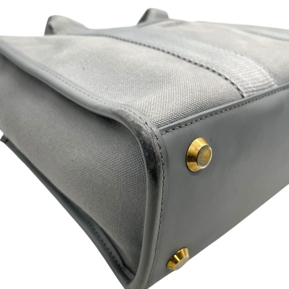 BALENCIAGA Hardware Small Tote Bag/Shoulder Bag, Gray Canvas and Leather with... - Picture 10 of 16